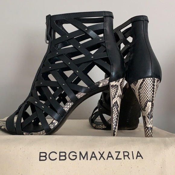 BCBGMAXAZRIA ELENI WOMENS LEATHER CAGED SANDALS - Picture 6 of 13